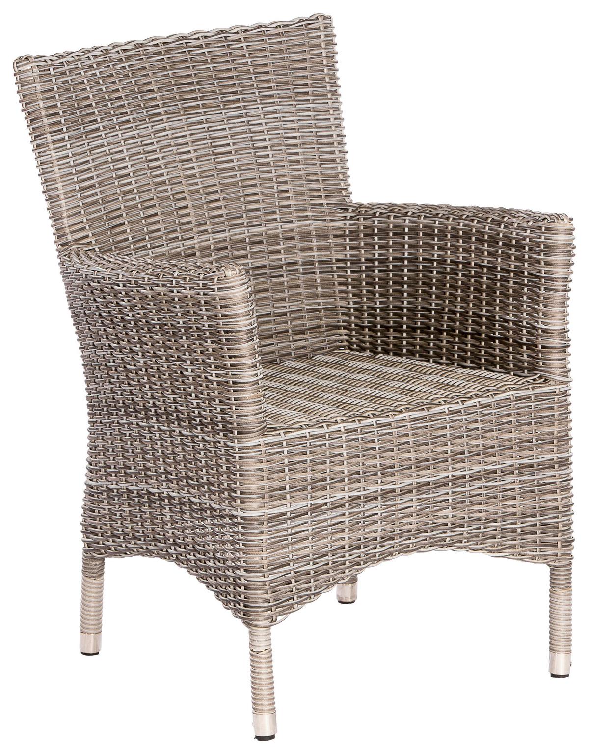 Vrtni Stol Teneriffa, 2 Kos, Z Blazinami - siva/bež, Moderno, kovina/umetna masa (61/84/61cm) - Gardenson