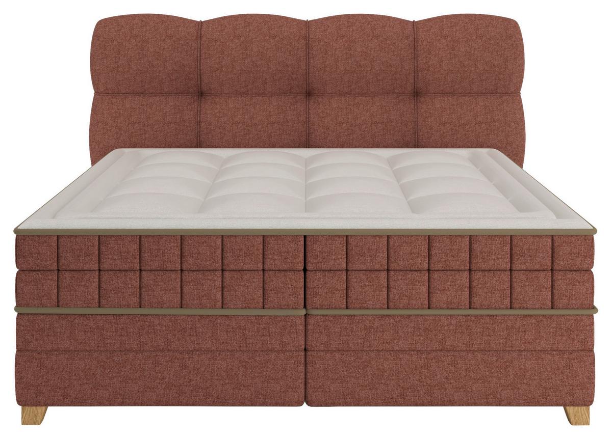 Boxspringbett Bianco Rot ca. 180x200cm - Rot, Konventionell, Holz/Holzwerkstoff (180/200cm) - Premium Living