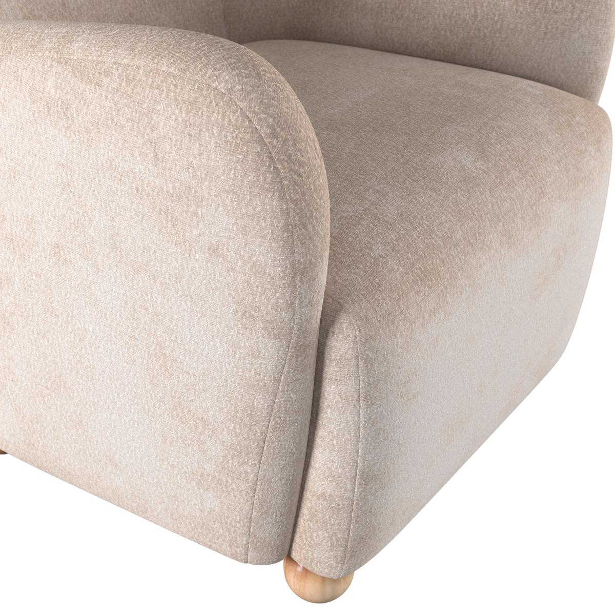 Sessel Lea Chenille Beige - Beige/Naturfarben, MODERN, Holz/Textil (76/85/84cm)