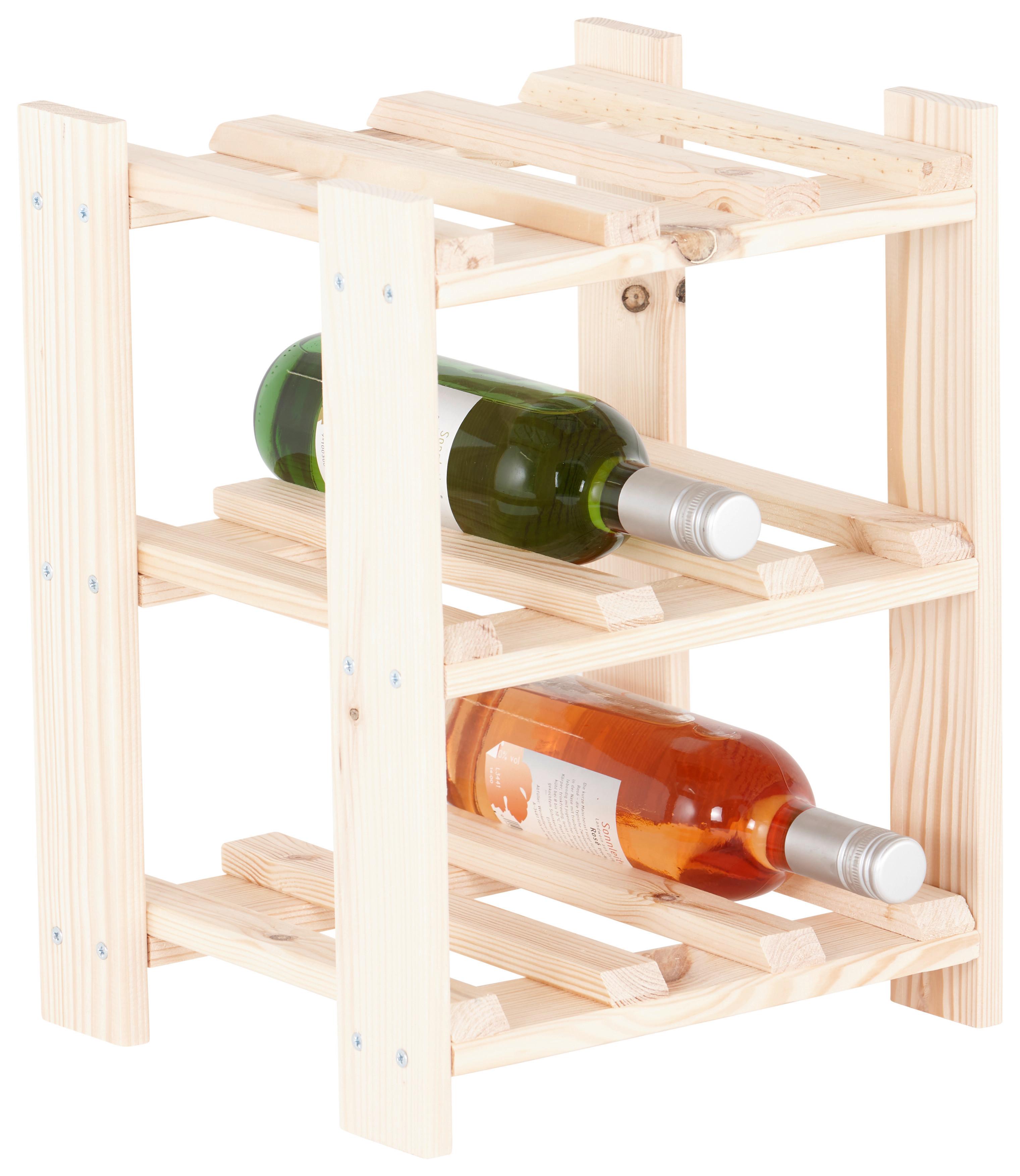 Stojalo Za Vino Wein, Bor, Za 9 Steklenic - barve bora, Moderno, les (31,5/39/26cm)