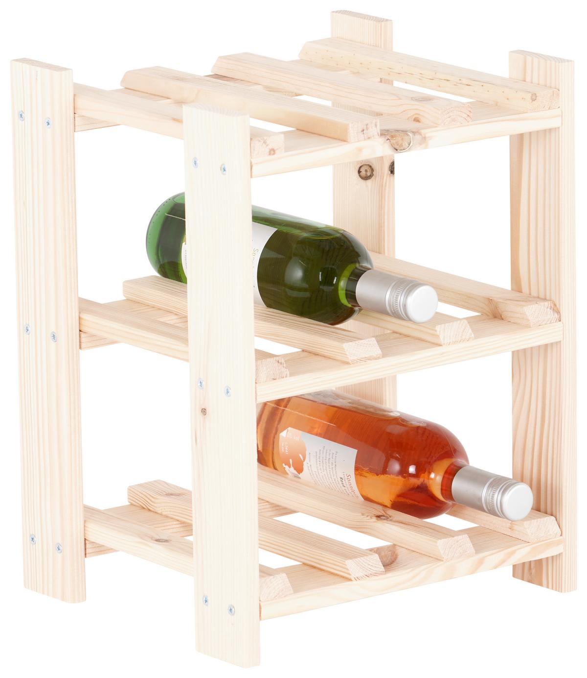 Stojalo Za Vino Wein, Bor, Za 9 Steklenic - barve bora, Moderno, les (31,5/39/26cm)