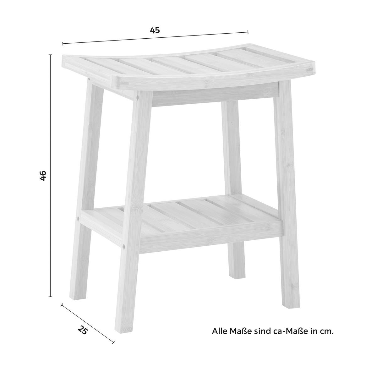 Hocker Bonny Naturfarben Bambus - Naturfarben, MODERN, Naturmaterialien (45/46/25cm) - Bessagi Home