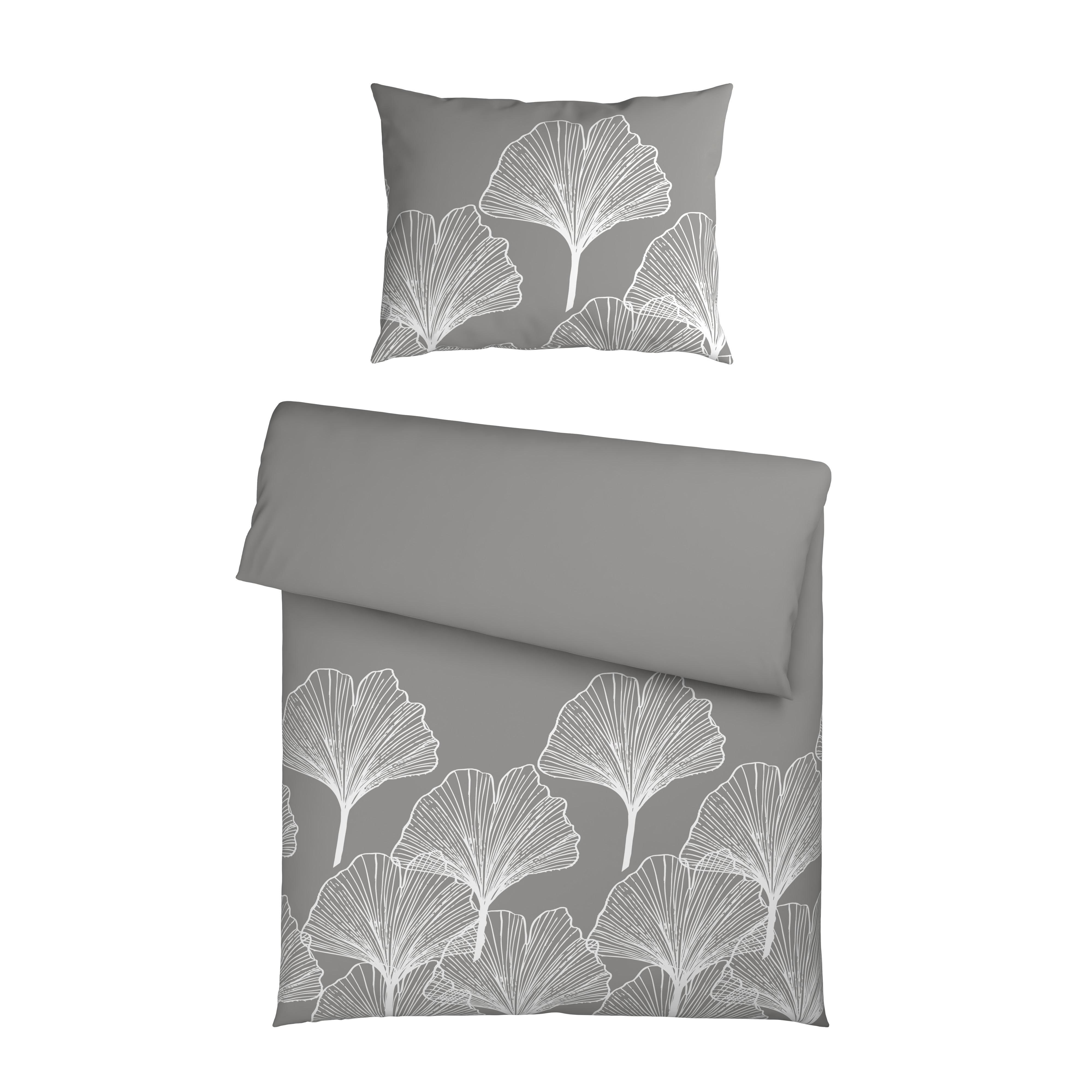 BETTWÄSCHESET NOA - Weiss/Grau, Textil (160cm) - Mömax