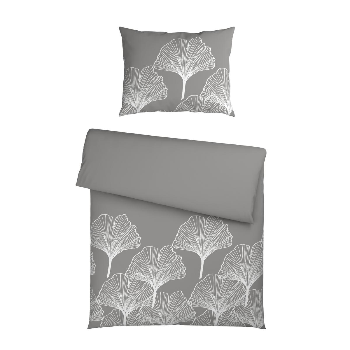 BETTWÄSCHESET NOA - Weiss/Grau, Textil (160cm) - Mömax