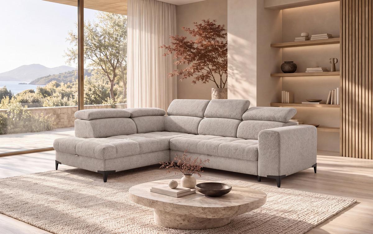 Kutna Garnitura Mason - siva/bež, Moderno, drvni materijal/drvo (211/271cm) - Modern Living