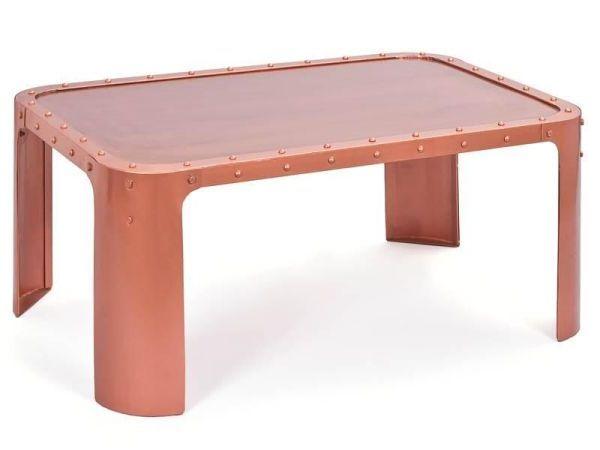 Couchtisch "Gormur" , ca 110x70 cm, kupfer - Kupferfarben, Design, Metall (110/70/45cm) - MID.YOU