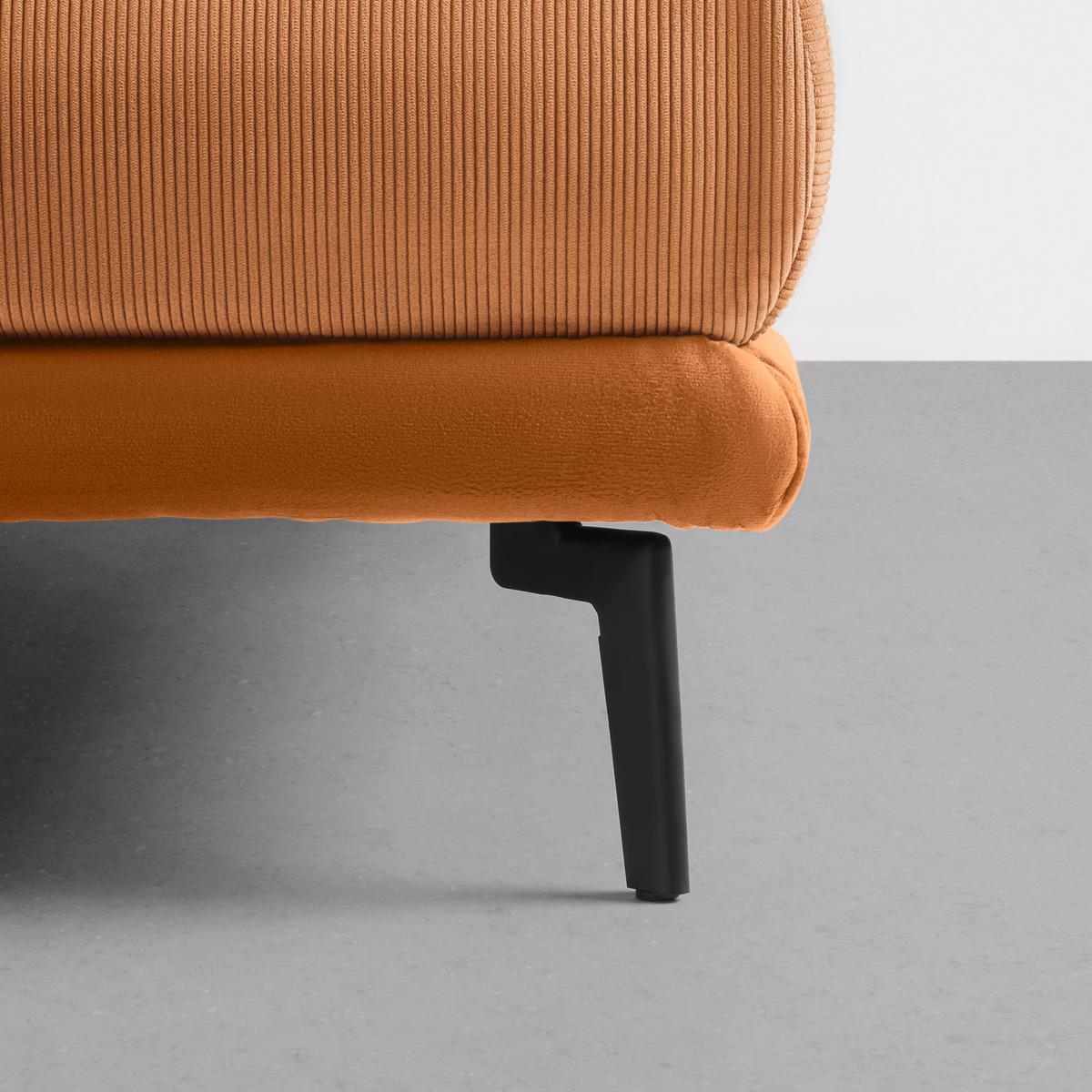 Ecksofa Nuovo Orange - Schwarz/Orange, MODERN, Textil/Metall (245/72-113/190cm) - Mömax