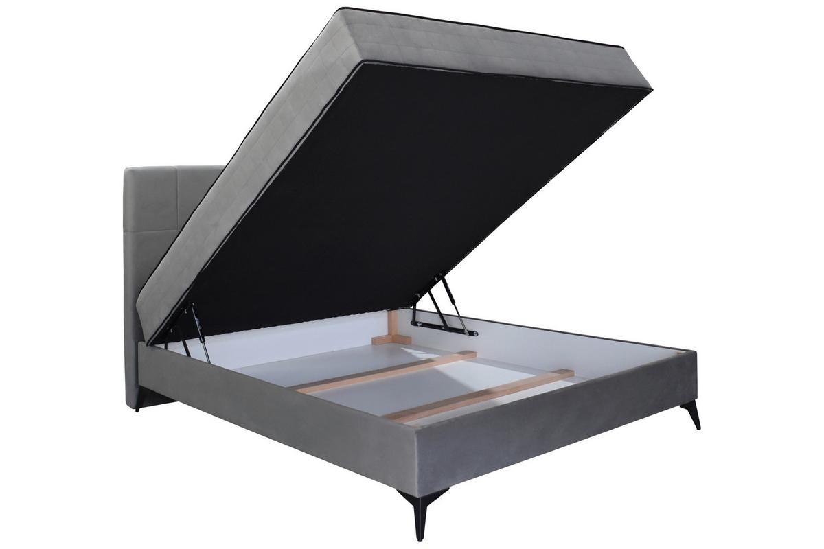 Box Krevet Lina - siva/crna, Moderno, drvni materijal/drvo (160/200cm) - Modern Living