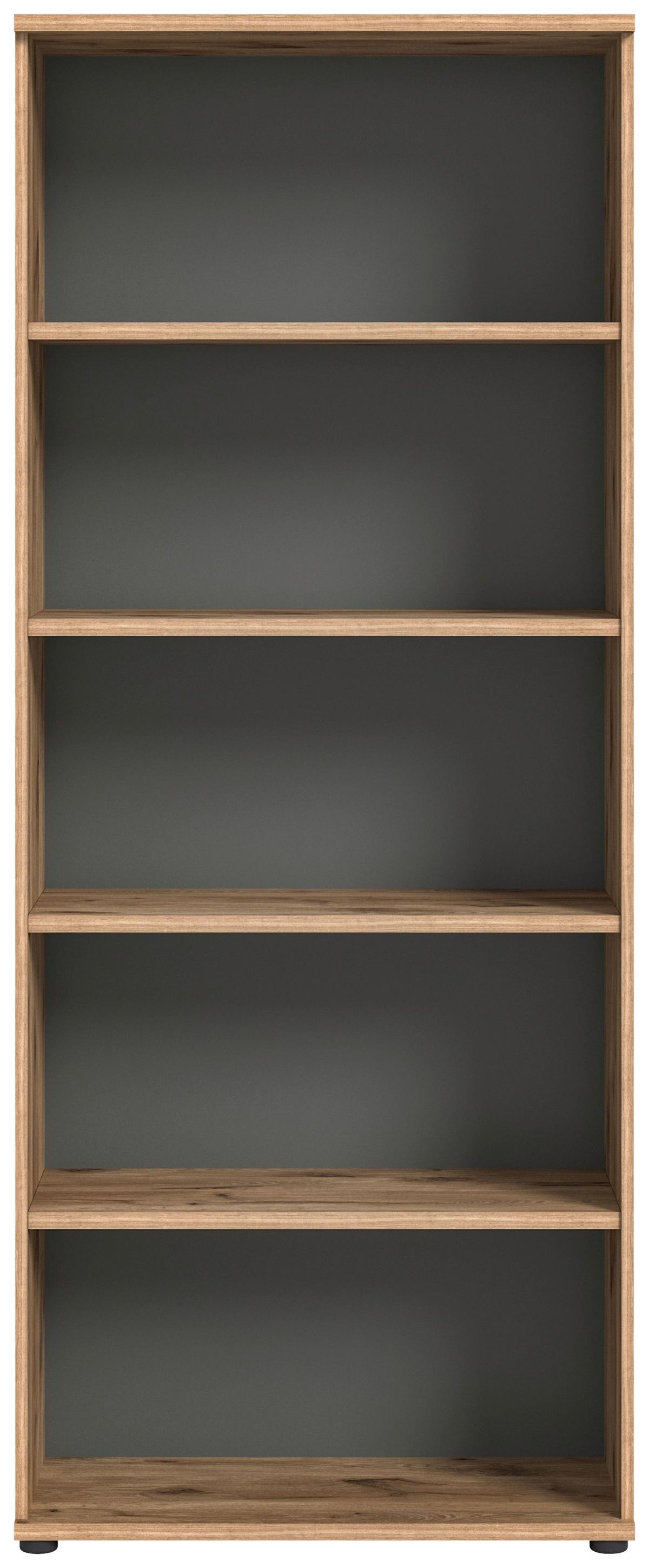 Regal Mason ca. 80x199 cm Eiche/Grau - Eichefarben/Grau, Holzwerkstoff (80/199/37cm) - MID.YOU