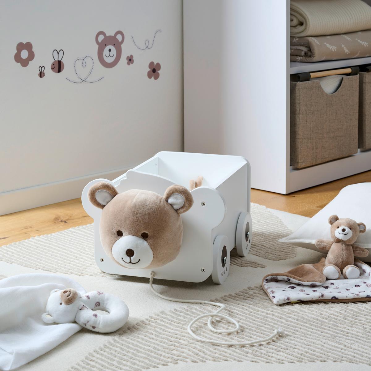 SAMOCHÓD DO CIĄGNIĘCIA HONEY - kremowy/biały, Basics, materiał drewnopochodny/tkanina (38/23/21,4cm) - My Baby Lou