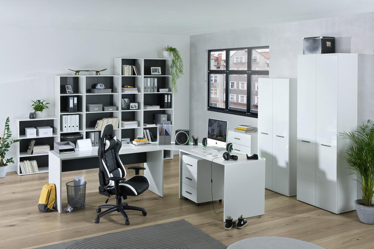 REGAŁ AVANTI - antracytowy/biały, Basics, materiał drewnopochodny/tworzywo sztuczne (75/103,8/40cm) - MID.YOU