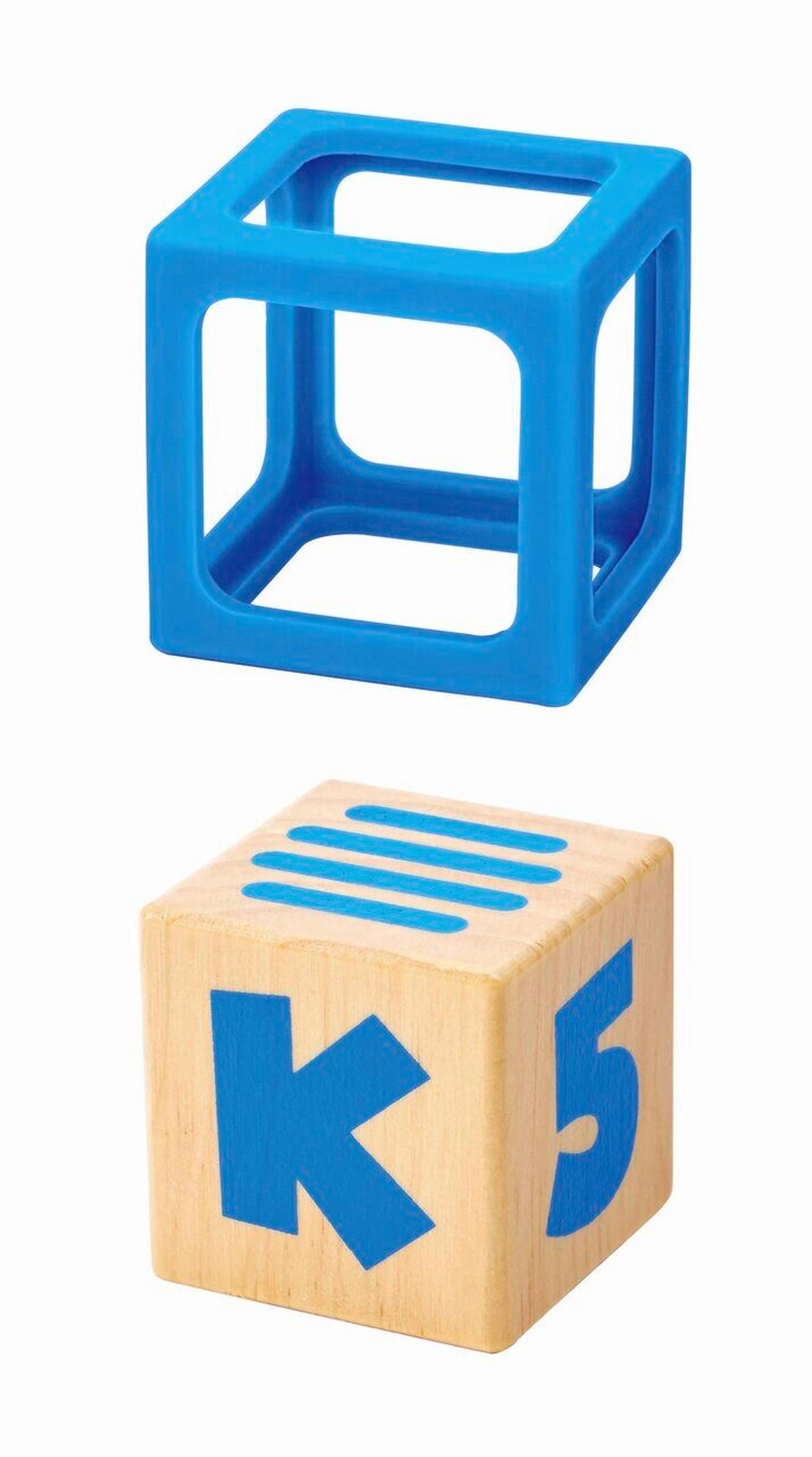 Építőkockák Hape - sárga/világoskék, Basics, műanyag/fa (21/5,5/18cm) - Hape