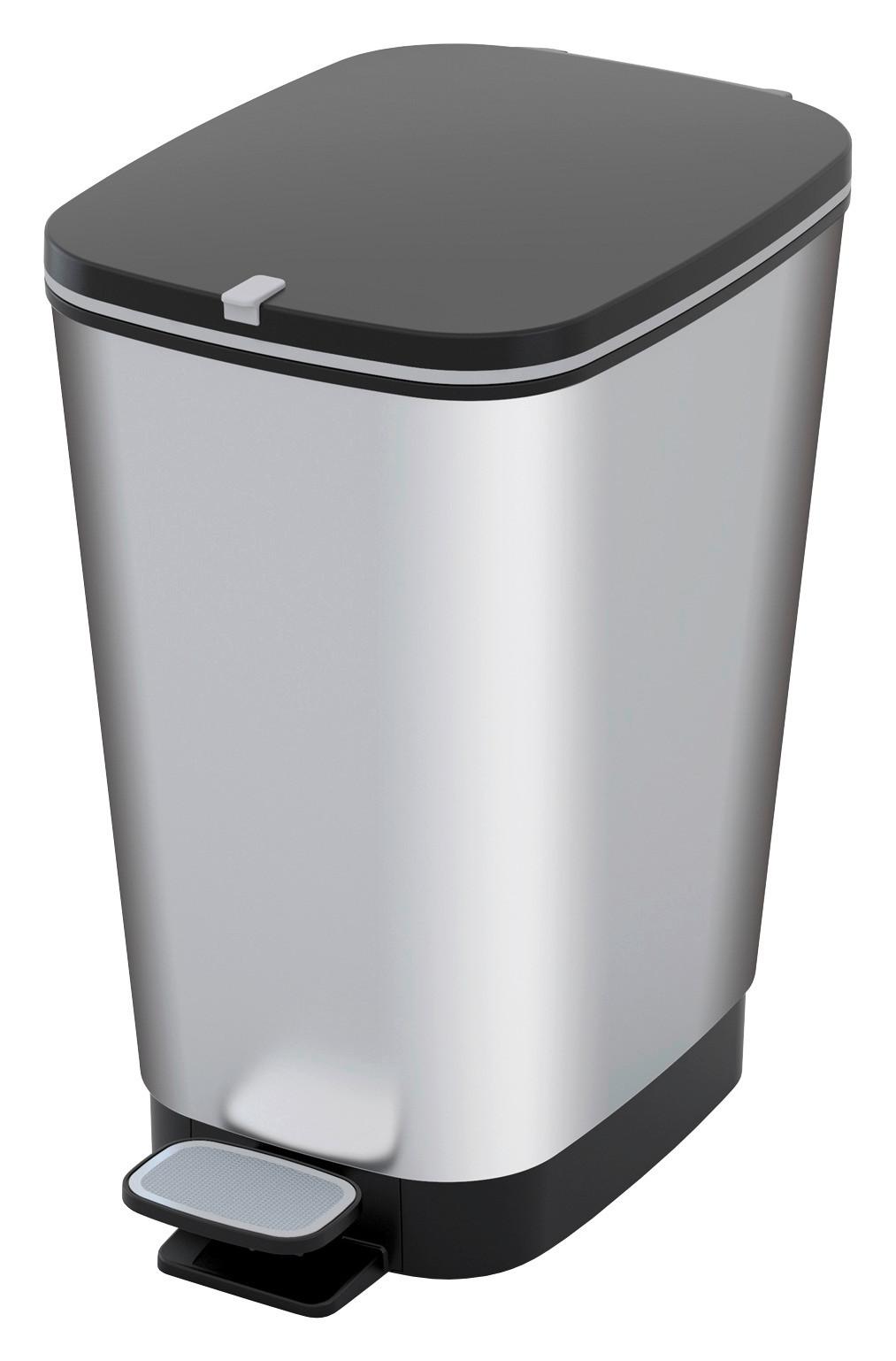 Pedálos Szemetes Chic 237544 - ezüst, műanyag (35l) - Curver