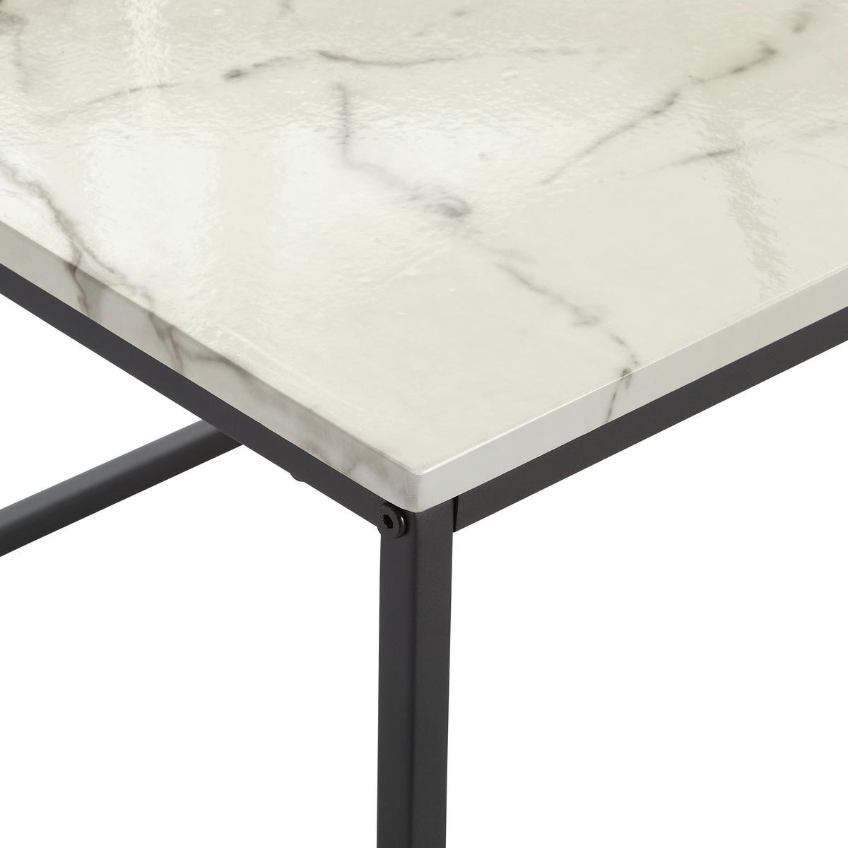 STOLIK KAWOWY ELBA - czarny/biały, Konventionell, materiał drewnopochodny/metal (100/60/45cm) - MID.YOU