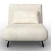 BÄDDFÅTÖLJ LUNA - vit/svart, Modern, metall/textil (92/86/80cm) - Bessagi Home