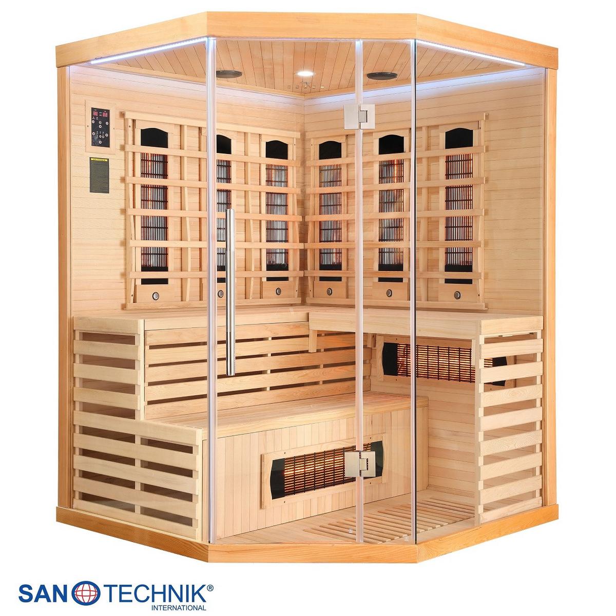 Infrarotkabine Deluxe in Braun ca. 150x200x150cm - Braun, MODERN, Holz (150/200/150cm) - Sanotechnik
