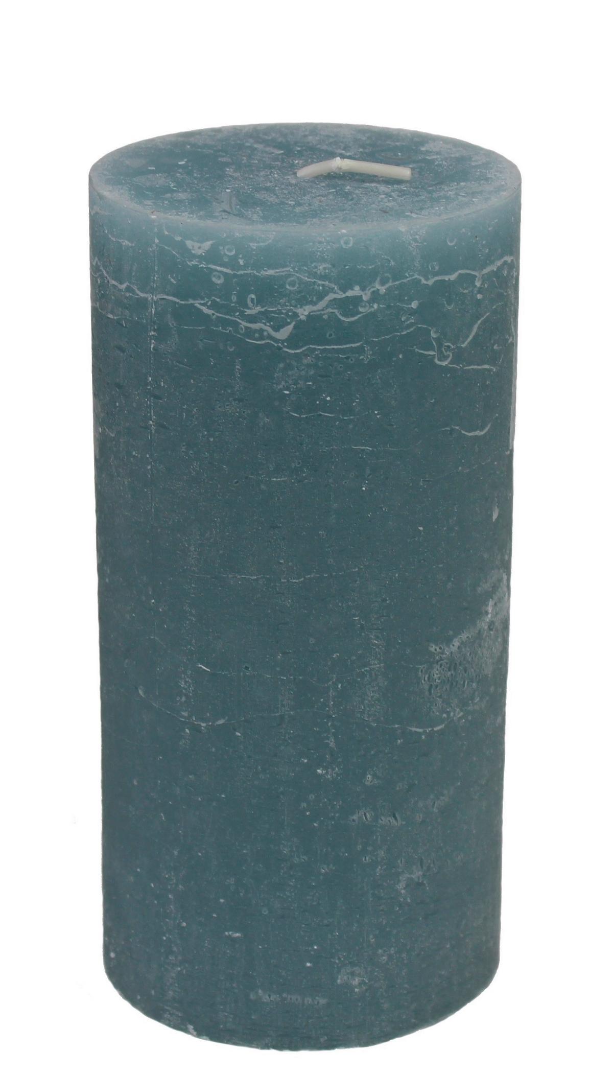 Stumpenkerze Ruth diverse Farben - Sandfarben/Pastellblau, MODERN (10/20cm) - Premium Living