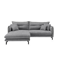 ECKSOFA LAVA - Schwarz/Grau, Design, Textil/Metall (180/255cm) - Livetastic