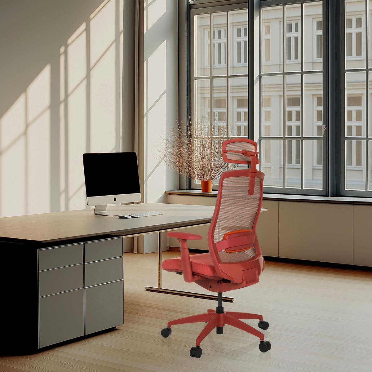 Naslon Za Glavo Aspen, Rdeča - rdeča, Moderno, umetna masa/tekstil (29/15-30/12cm) - MID.YOU