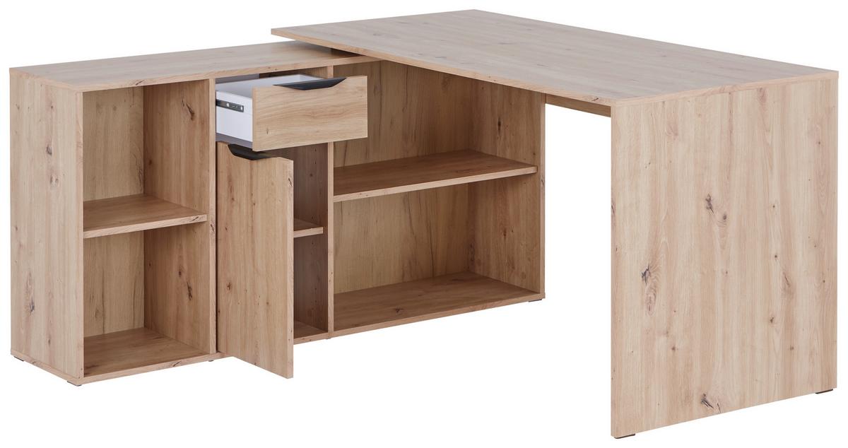Radni Stol Mx 195 - bijela/hrast Artisan, Moderno, drvni materijal/metal (136,8/74,2/135cm) - Modern Living