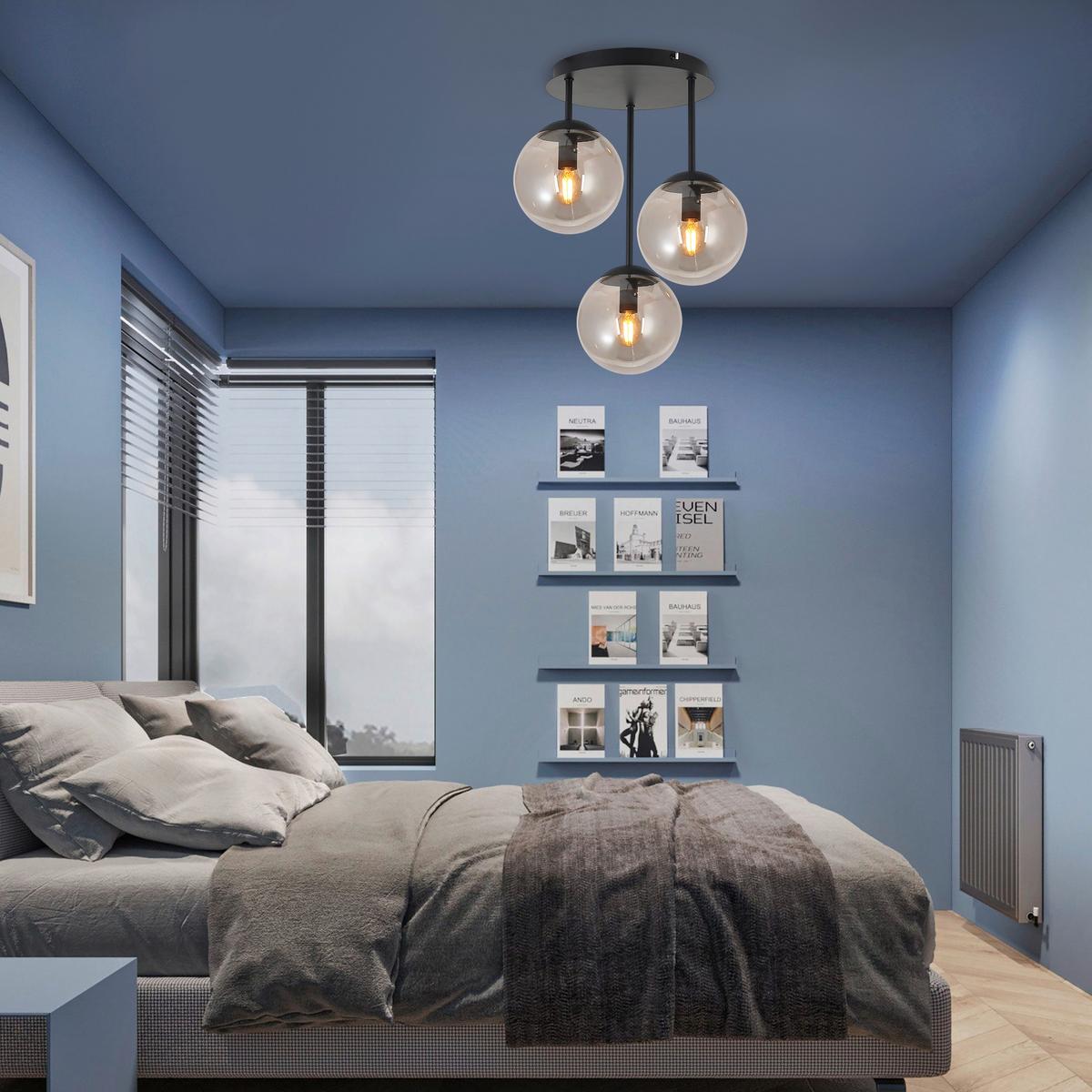 LAMPA WISZĄCA MEIKE - czarny, Trend, metal/szkło (34,5/41,5cm) - Novel