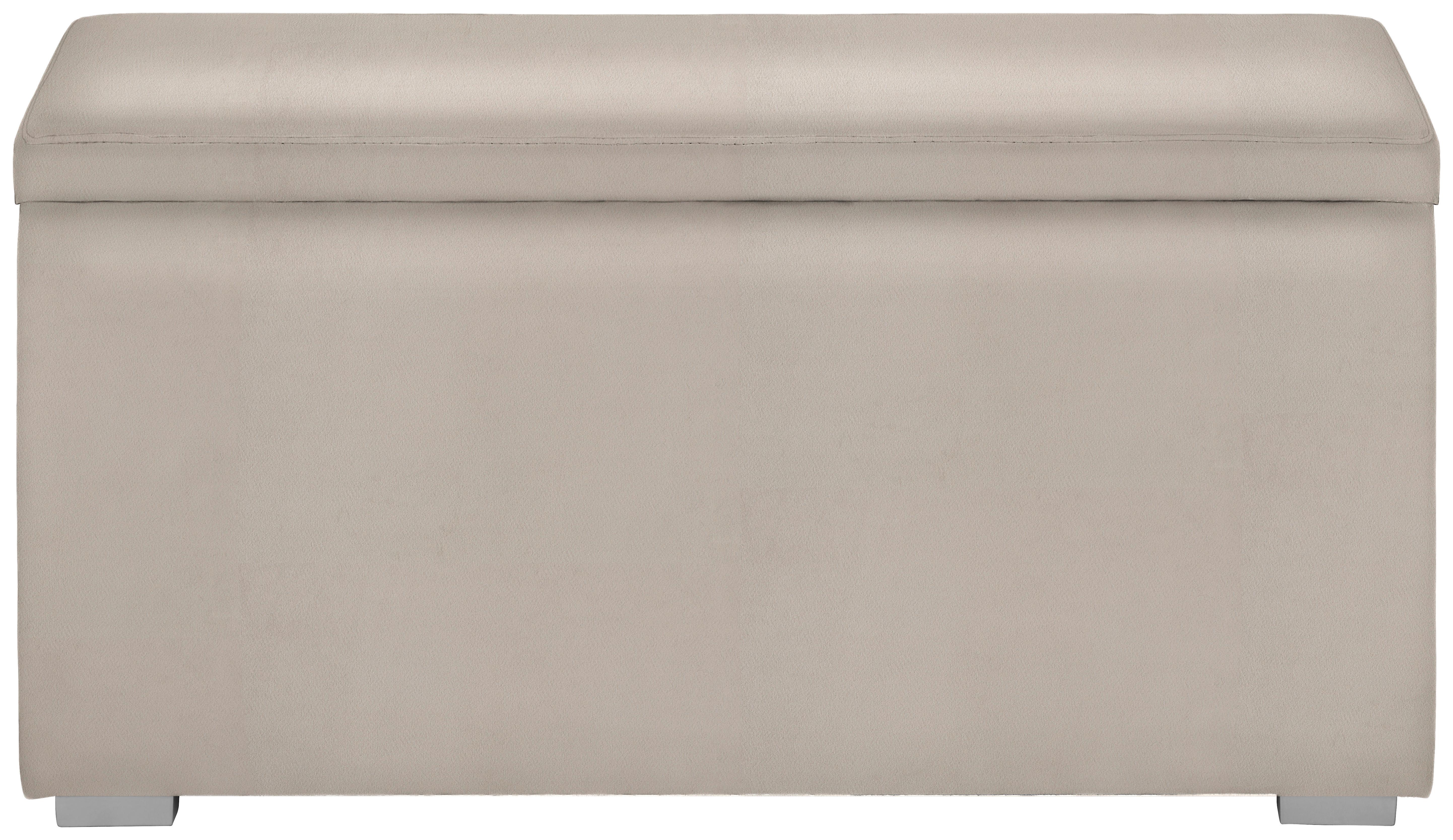 Truhenbank in Beige - Beige/Schwarz, Konventionell, Kunststoff/Textil (111/54/39cm) - Premium Living