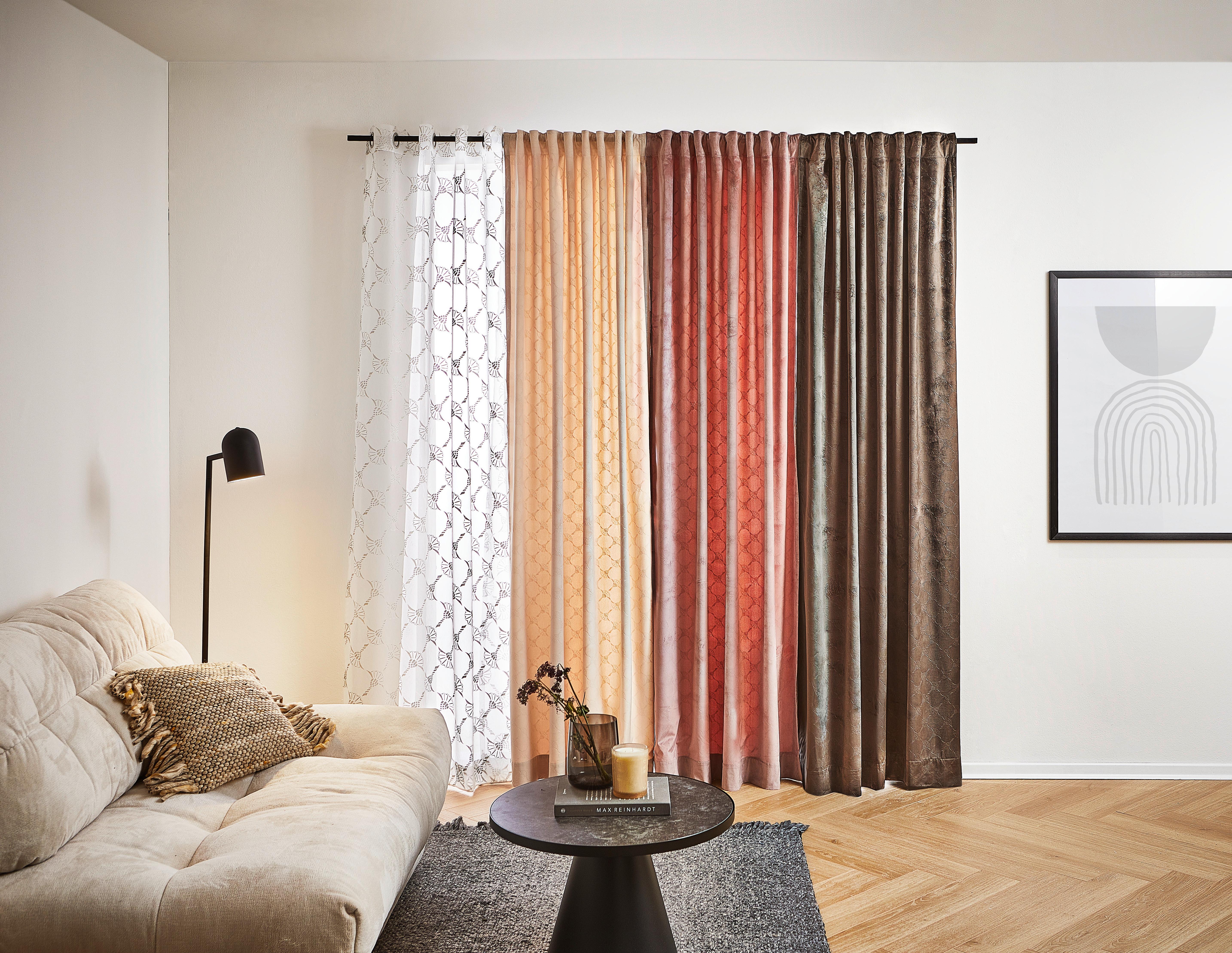 ZASŁONA GOTOWA J-IMPRESS JOOP! - brązowy, Design, tkanina (130/250cm) - Joop!