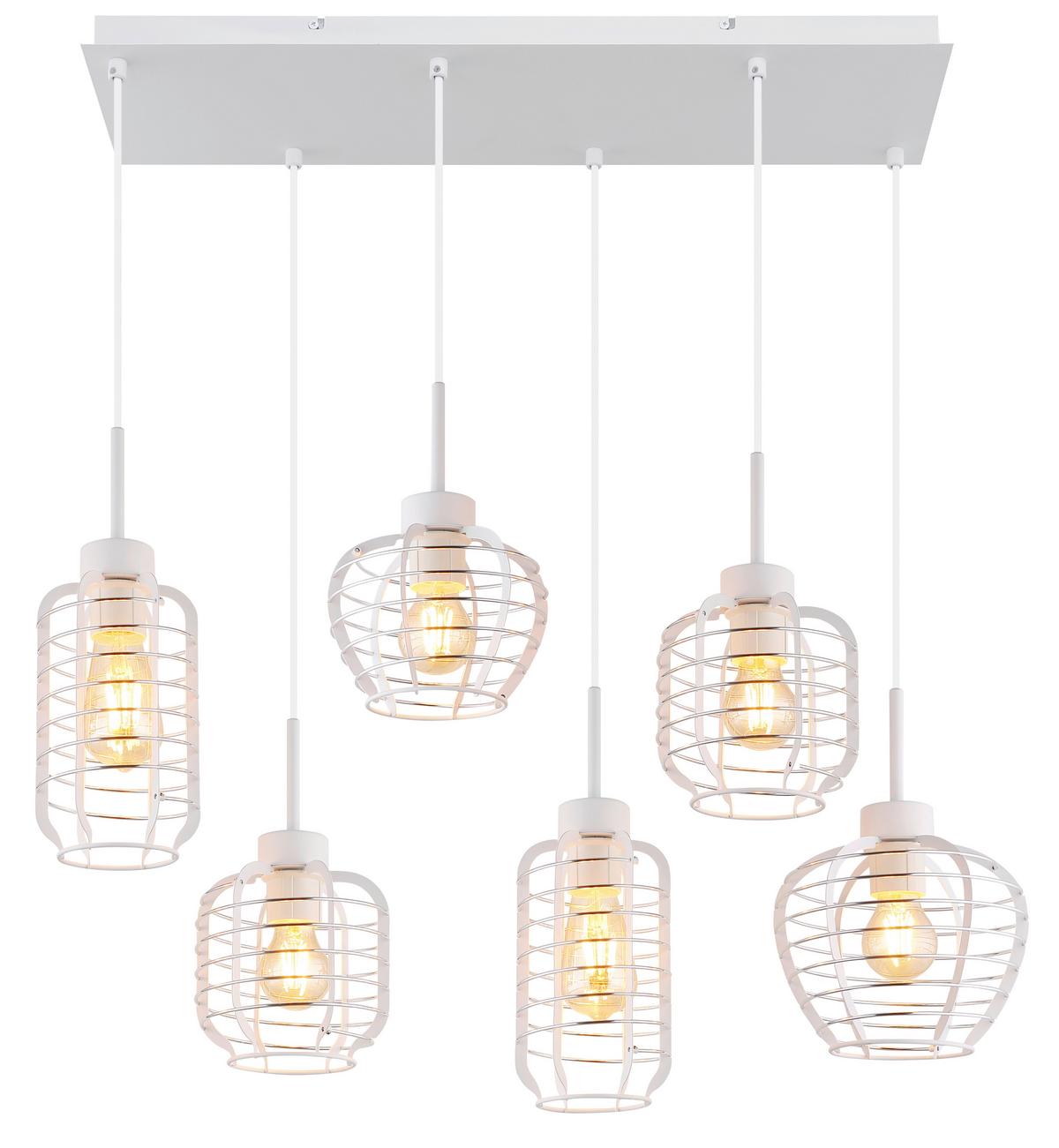 Viseća Svjetiljka Nesa - bijela/boje kroma, Basics, metal/plastika (77,5/33/120cm) - Globo