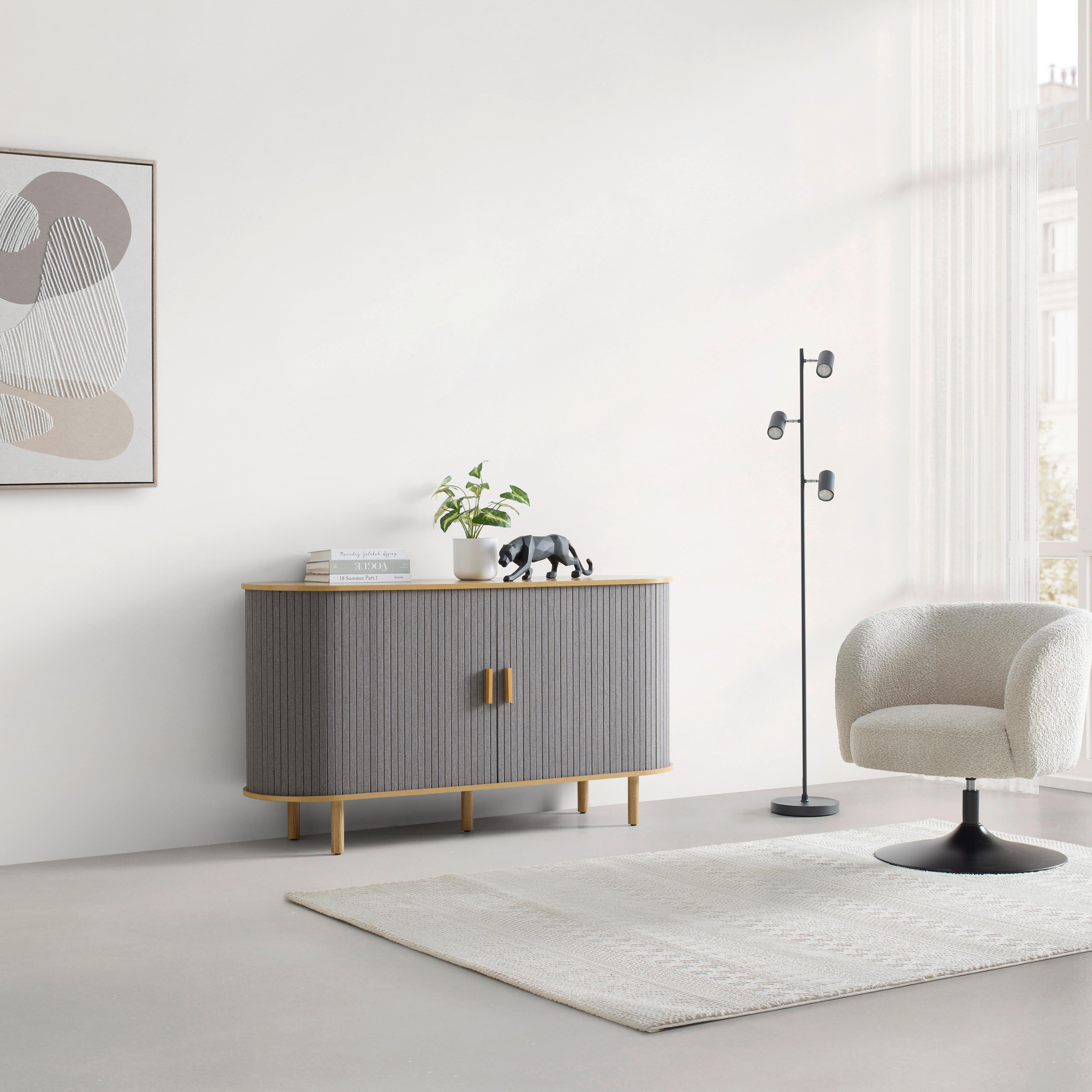 SIDEBOARD ARVID -EXKLUSIV- - grå/naturfärgad, Modern, trämaterial/trä (140/75/40cm) - Mömax