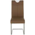 Schwingstuhl in Braun/edelstahlfarben - Edelstahlfarben/Braun, MODERN, Textil/Metall (45/101/59cm) - PREMIUM LIVING