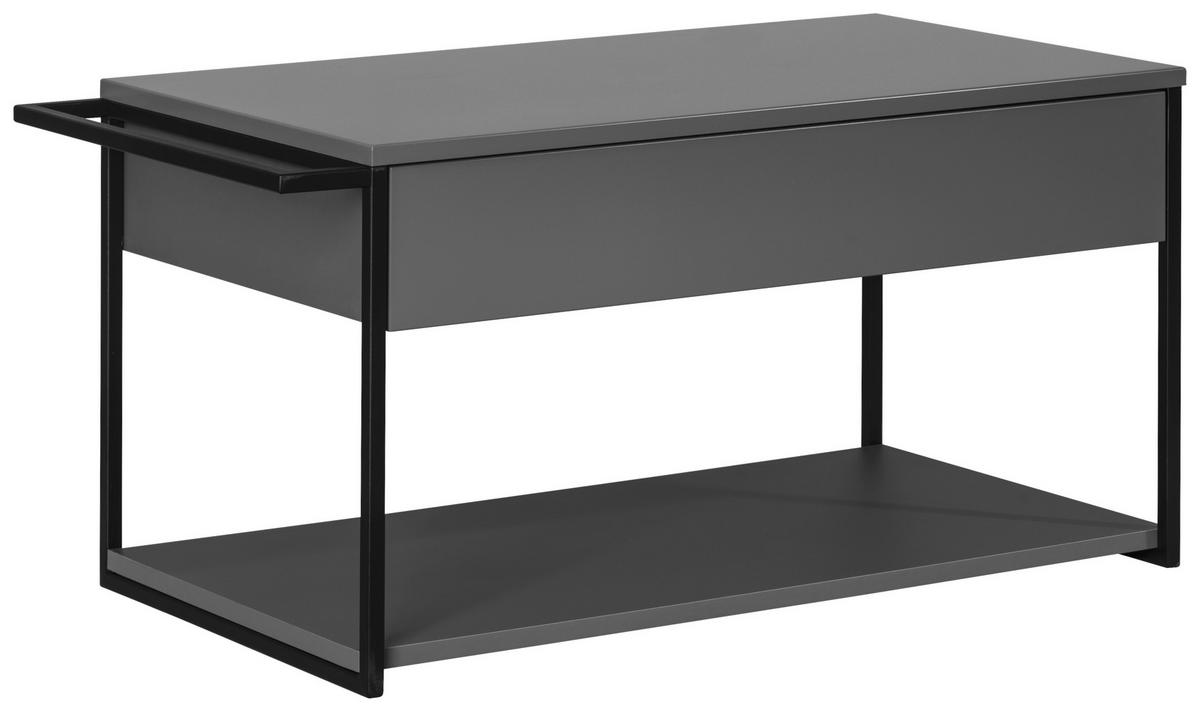 Waschtischunterschrank "New Yo rk", Grau B: 88 cm hängend - Schwarz/Grau, MODERN, Holzwerkstoff/Metall (87,5/43,5/47,5cm) - MID.YOU