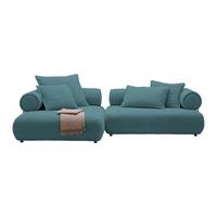 Wohnlandschaft Casimir Petrol - Petrol/Schwarz, LIFESTYLE, Kunststoff/Textil (180/310cm) - Premium Living