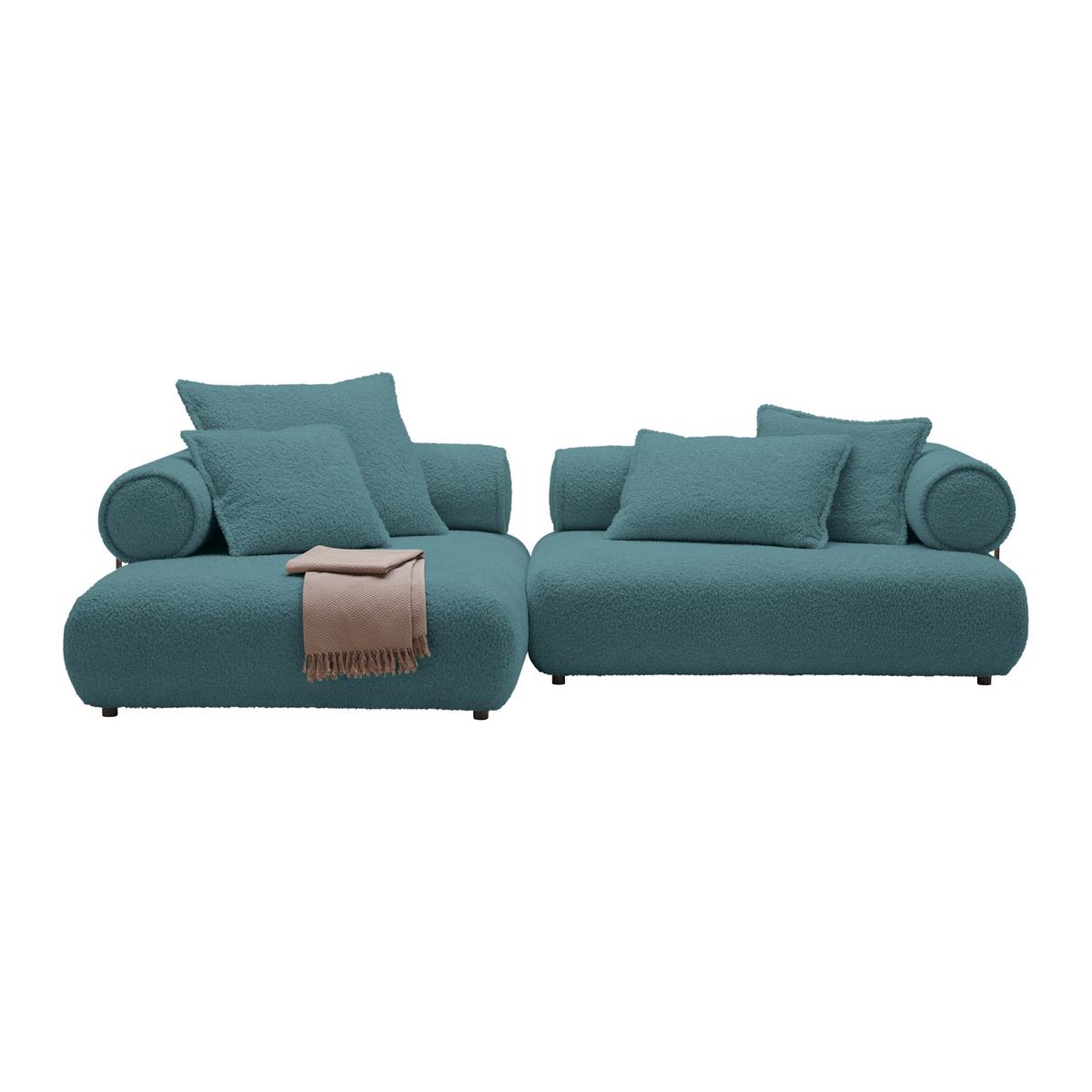 Wohnlandschaft Casimir Petrol - Petrol/Schwarz, LIFESTYLE, Kunststoff/Textil (180/310cm) - Premium Living