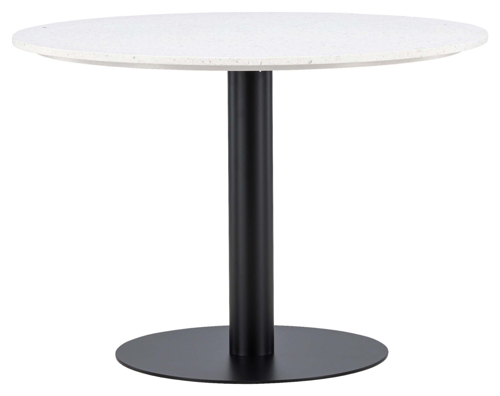 ESSTISCH RAZZIA - Schwarz/Weiß, Design, Stein/Metall (106/106/75cm) - Livetastic
