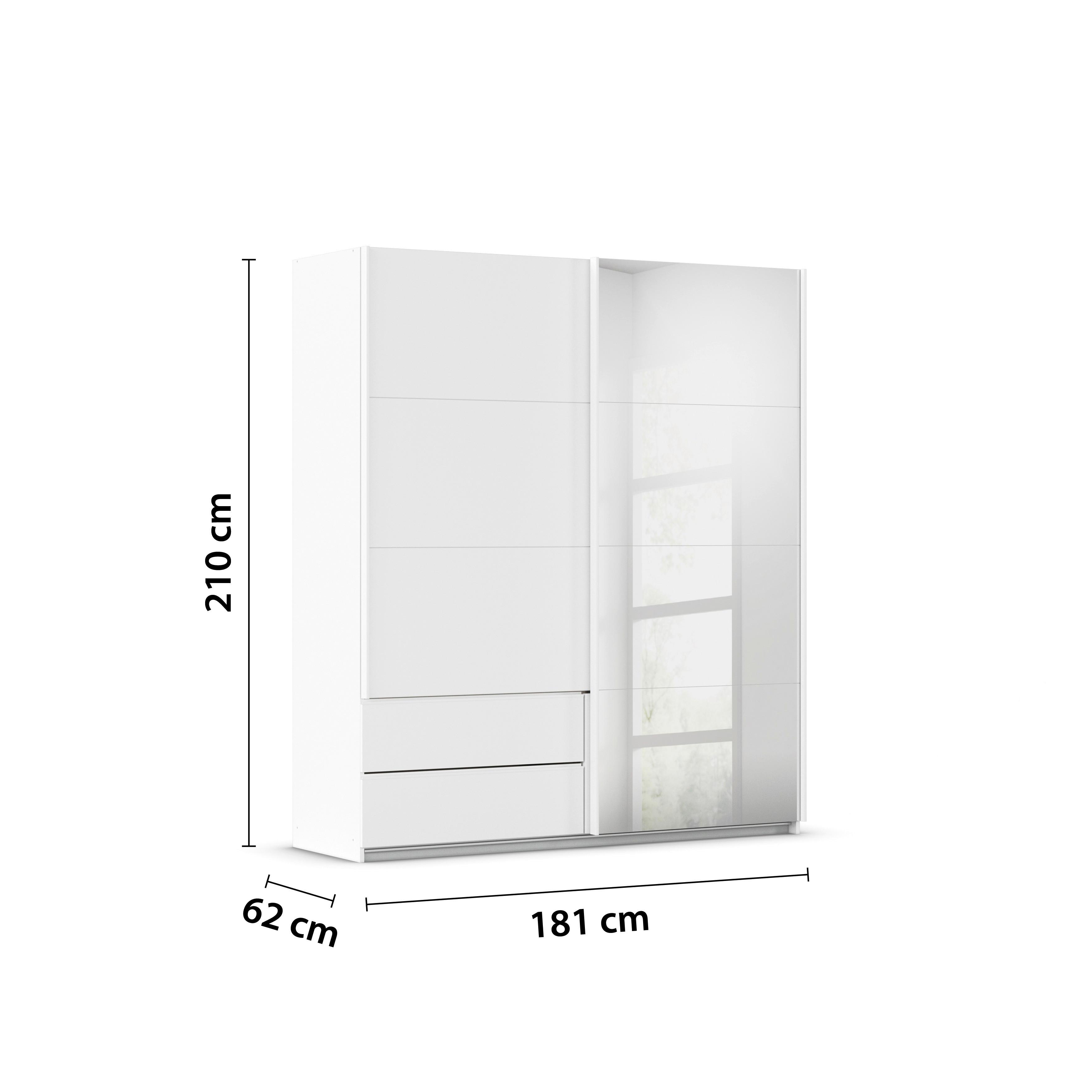 Dulap Elara decor alb - alb, Konventionell, material pe bază de lemn (181/210/62cm) - Premium Living
