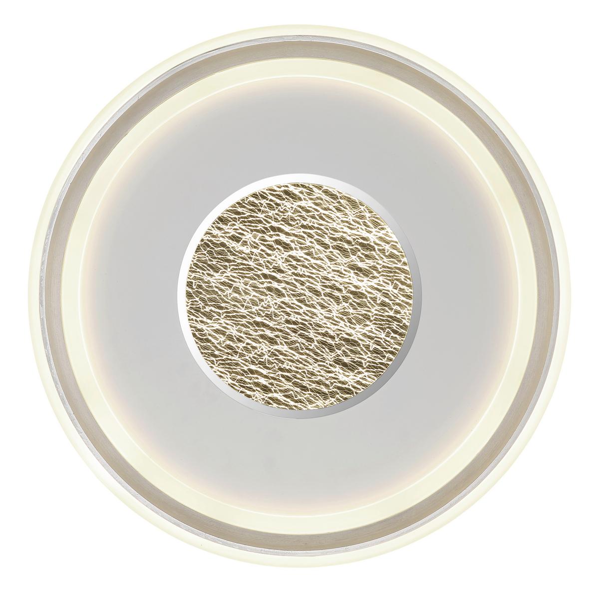 LED-DECKENLEUCHTE 48558-48 EILA - Weiss/Champagner, Design, Kunststoff/Metall (48/7,5cm) - Globo