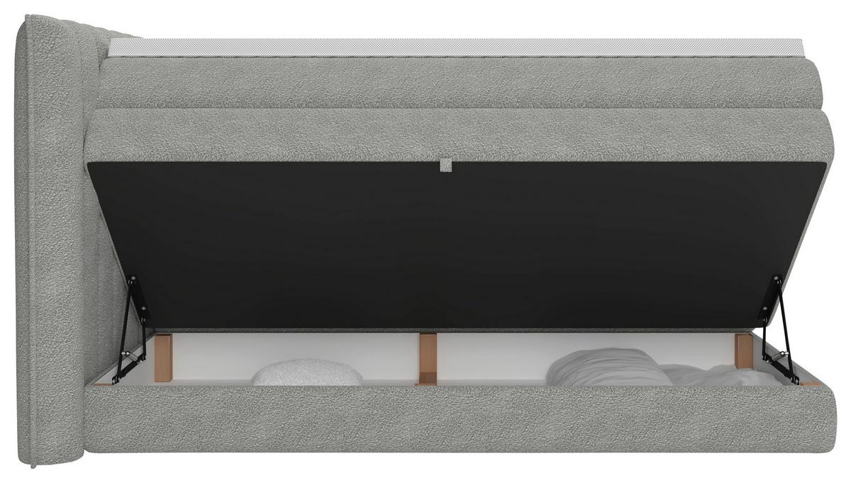 Boxspringbett Lina Grau ca. 200x200cm - Grau, KONVENTIONELL, Holz/Holzwerkstoff (200/200cm) - Premium Living