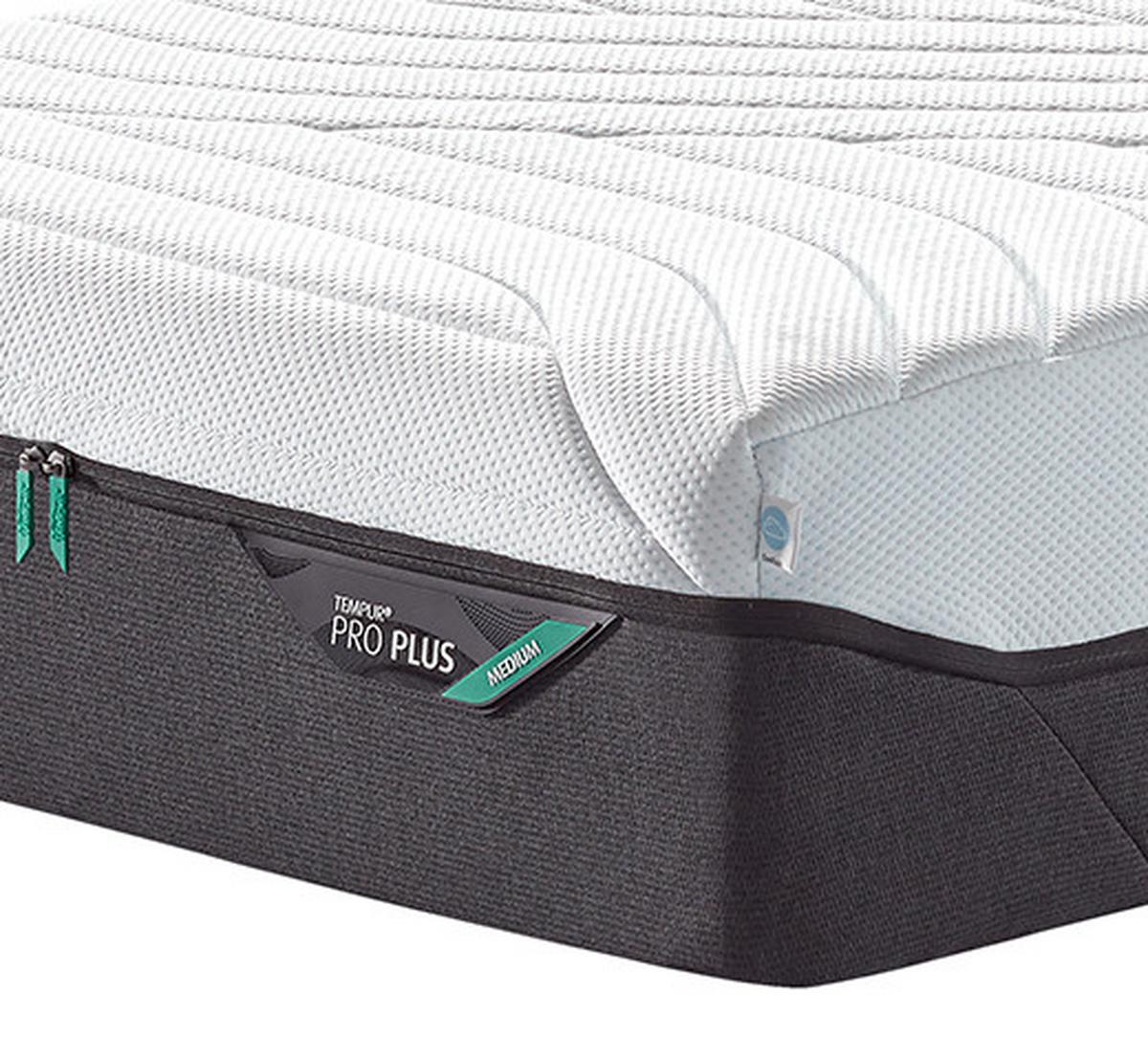 MATERAC VISCO PRO PLUS - antracytowy/biały, Basics, tkanina (90/200cm) - Tempur