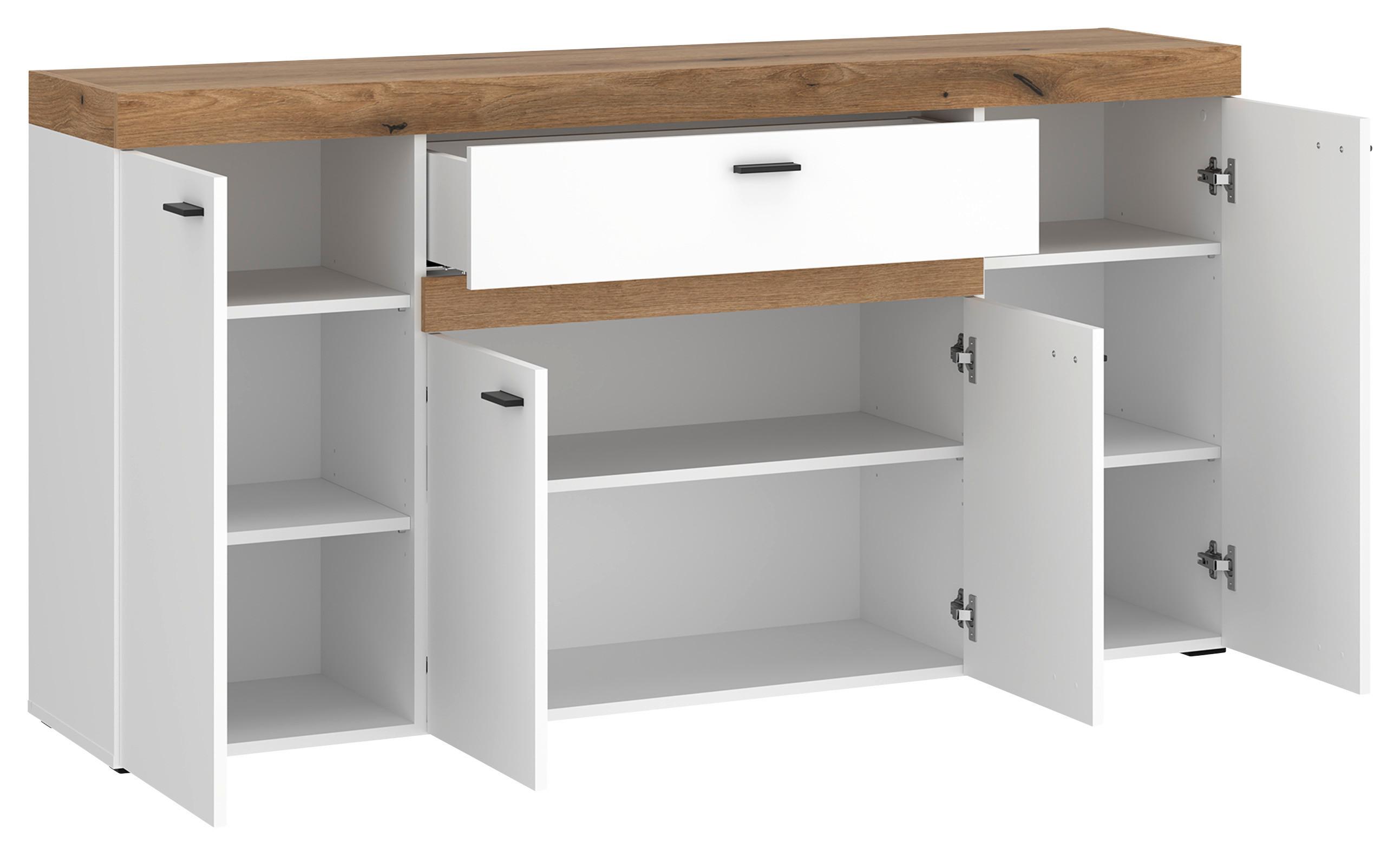SIDEBOARD KIRO - svart, Modern, metall/trämaterial (160/86/42cm) - Mömax