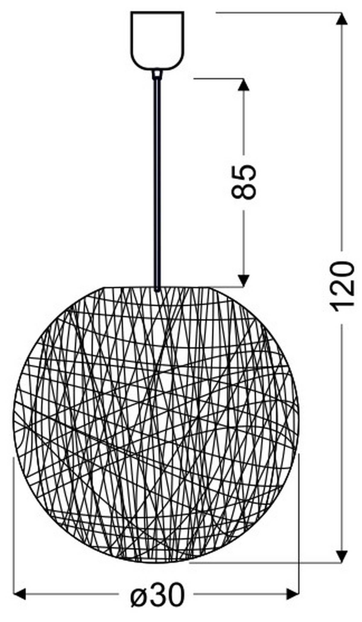 Viseća Svjetiljka Caruba - bijela, Konvencionalno, tekstil (30/30/120cm)