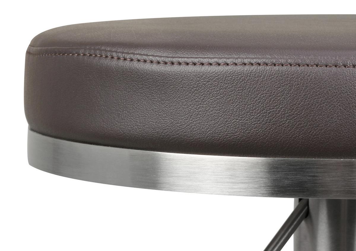 Barski Stol Wl1.612 - srebrne barve/rjava, Moderno, kovina/tekstil (38/57/38cm) - MID.YOU