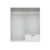 GARDEROB MED GÅNGJÄRNSDÖRRAR MILOS 4T1S - vit/svart, Modern, trämaterial/plast (180/210/54cm) - Mömax