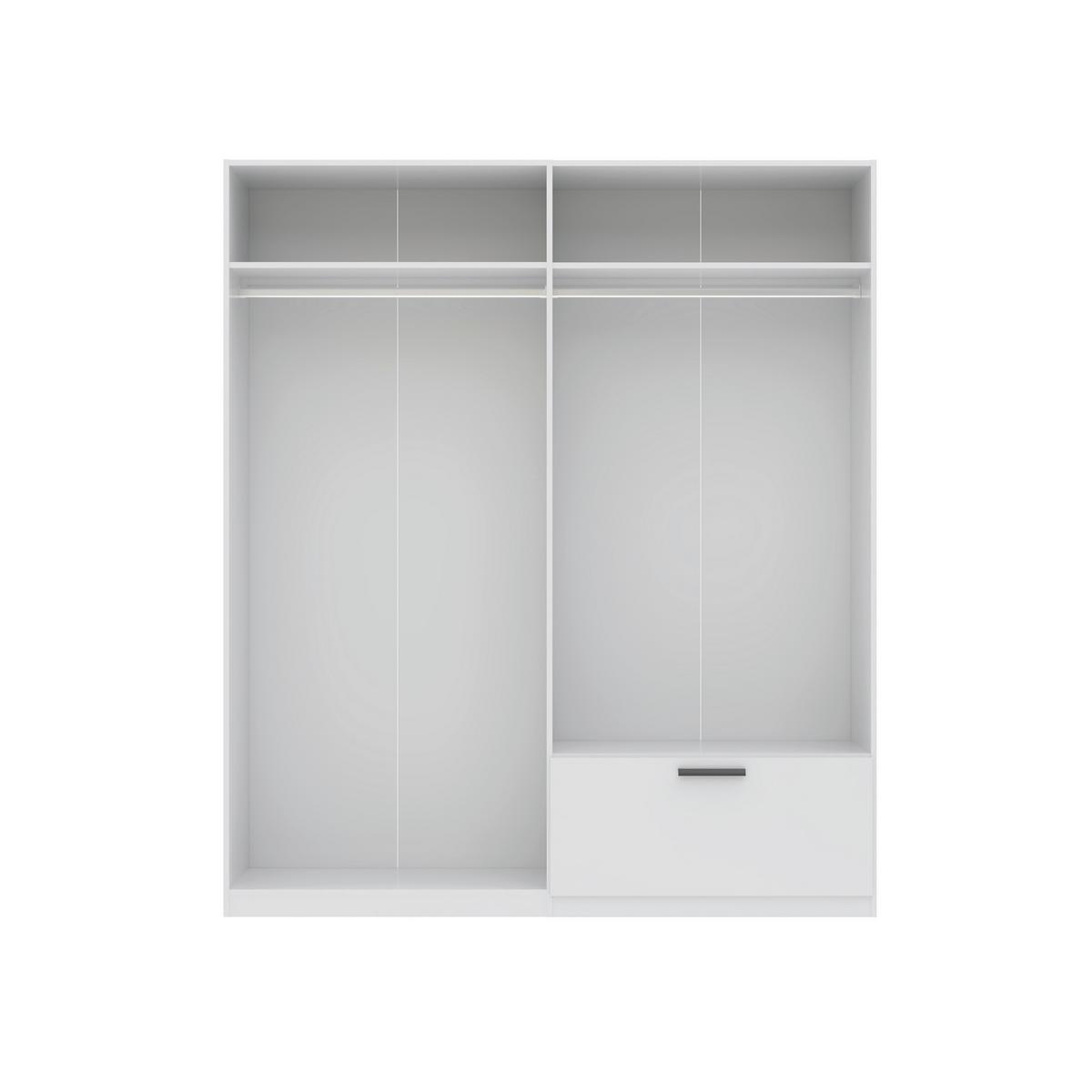 Omara S Klasičnimi Vrati Milos 4t1s2s - črna/bela, Moderno, umetna masa/steklo (180/210/54cm) - Mömax