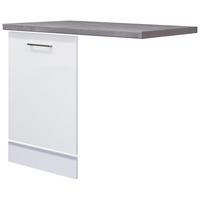 Letvica Pomivalnega Stroja Neo, Bela, Siva, Š. 60 Cm - barve nerjavečega jekla/bela, Moderno, kovina/leseni material (110/60cm)