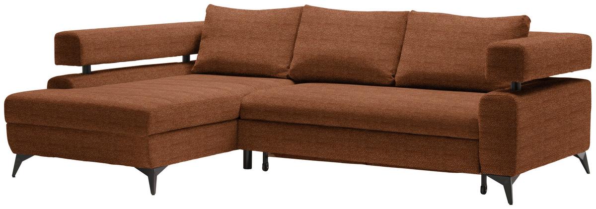 Kutna Garnitura Rosalie - konjak/crna, Konvencionalno, tekstil/metal (184/265cm) - Modern Living