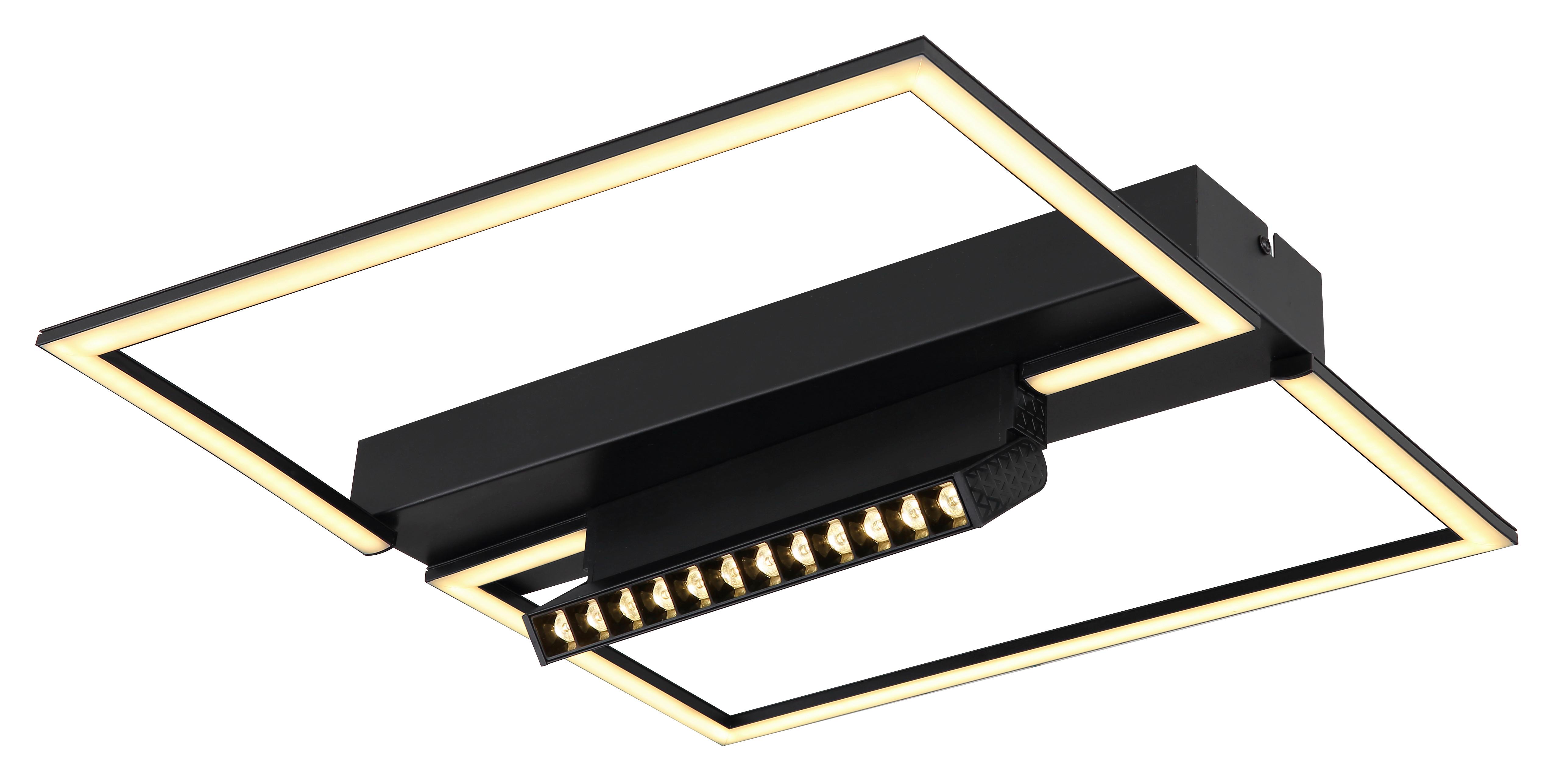LED-Deckenleuchte Maxwell Opal/Schwarz max. 35 Watt - Opal/Schwarz, Design, Kunststoff/Metall (42/42/11cm) - Globo