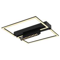 Stropna Led-svetilka Maxwell, S Sijalko - črna/opal, Design, kovina/umetna masa (42/42/11cm) - Globo