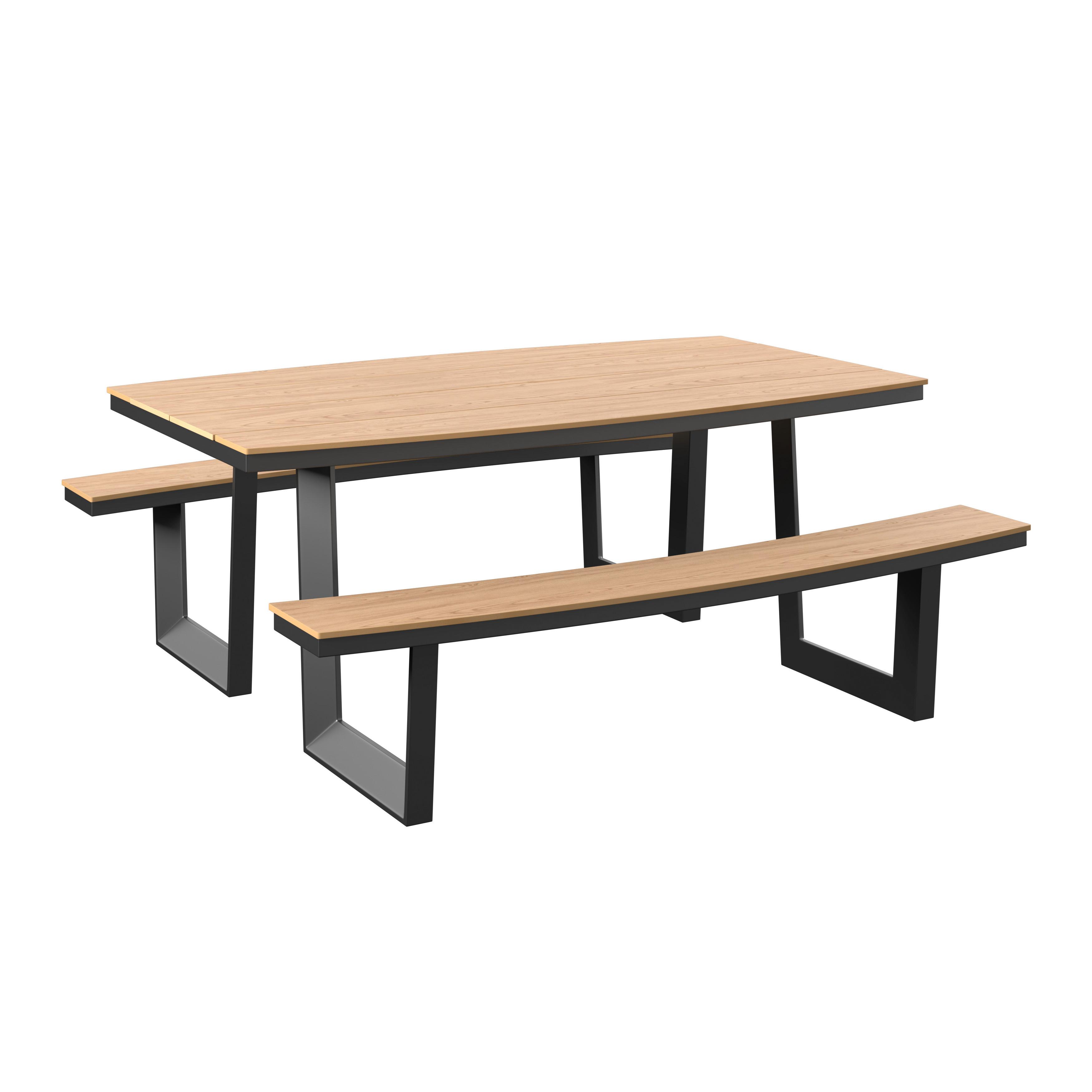 Vrtna Garnitura Manuel, Naravne Barve - naravne barve/antracit, Moderno, kovina/umetna masa (200/75/180cm)