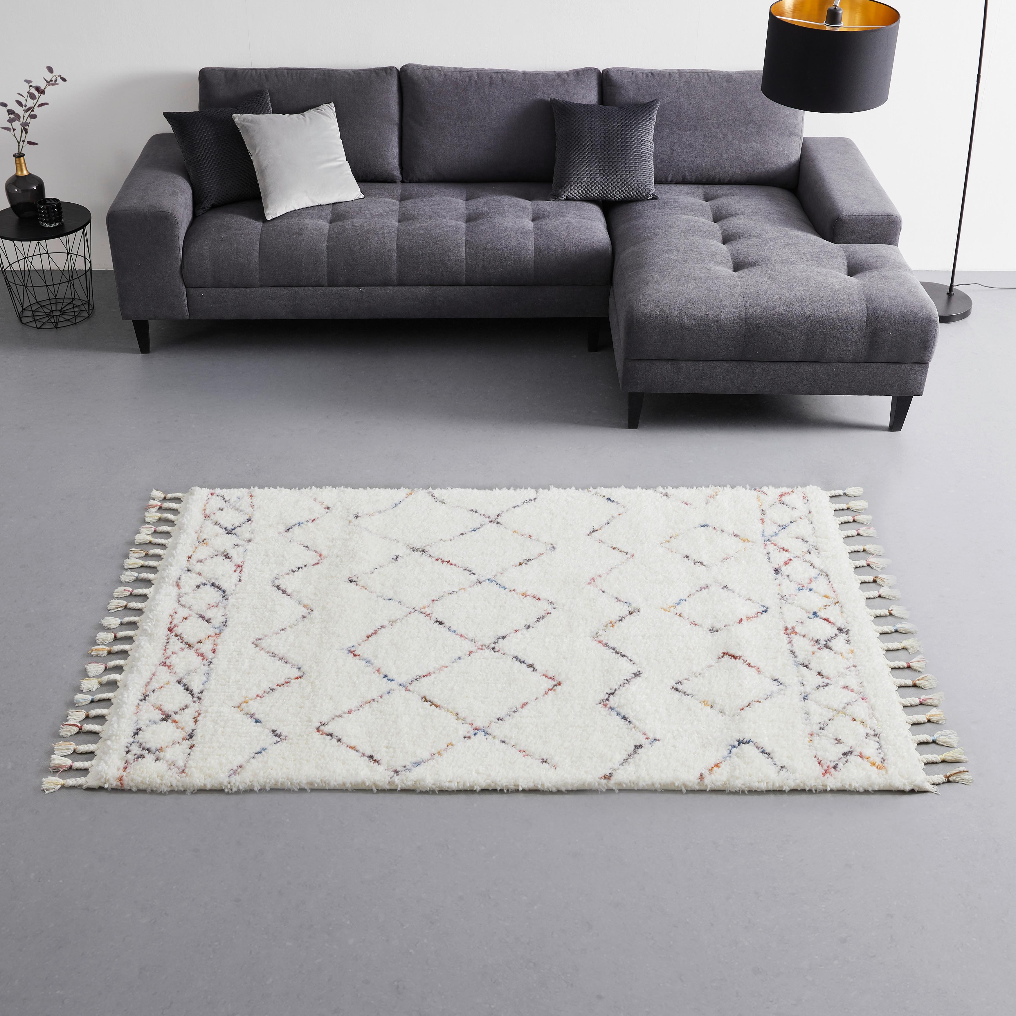 Webteppich Airi 3 in Creme ca. 120x170cm - Creme, LIFESTYLE, Textil (120/170cm) - Bessagi Home
