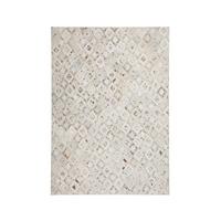 Lederteppich Spark 110 Elfenb/chrom 160x230 - Chromfarben/Champagner, Basics, Leder (160/230cm) - Kayoom